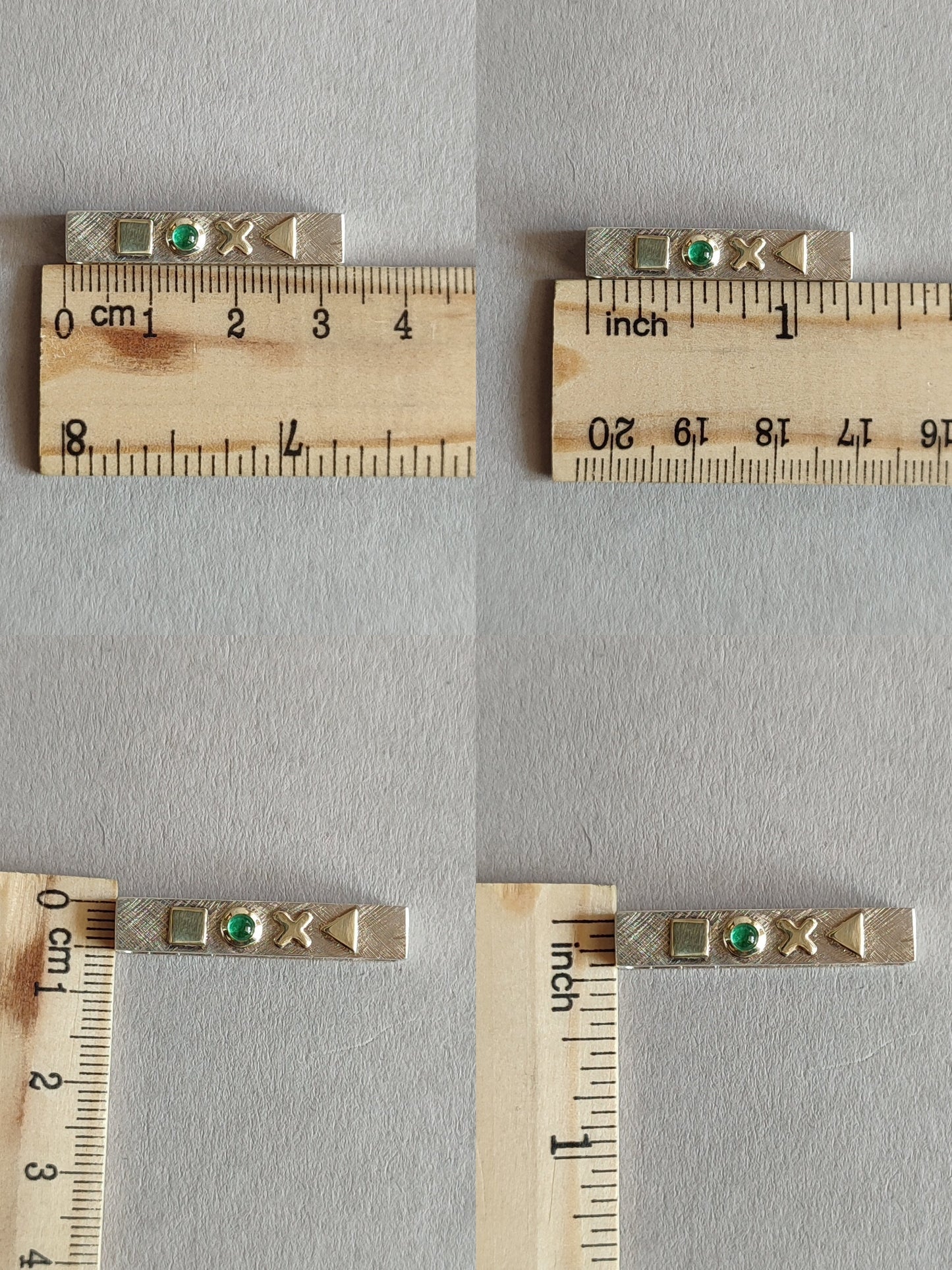 Gamer Pendant with Emerald and 14ct Gold - "press continue"