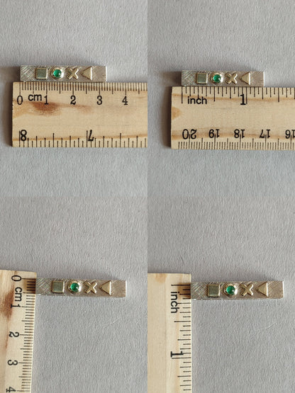 Gamer Pendant with Emerald and 14ct Gold - "press continue"