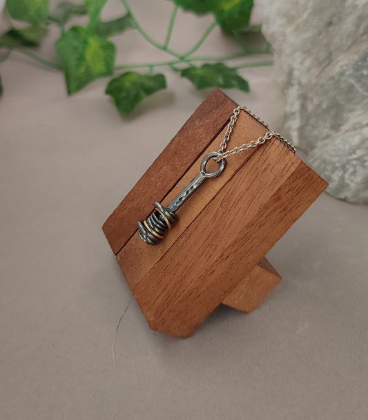 Tower of Hanoi - 14ct Gold and Sterling Silver fidget Pendant