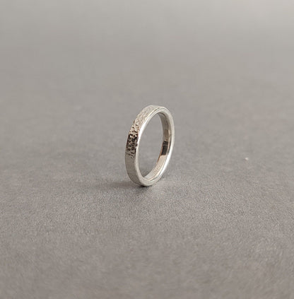 Handforged from scratch sterling Silver ring // Stacking thin stable Ring // 3mm wide handmade ring // "Everyday!"