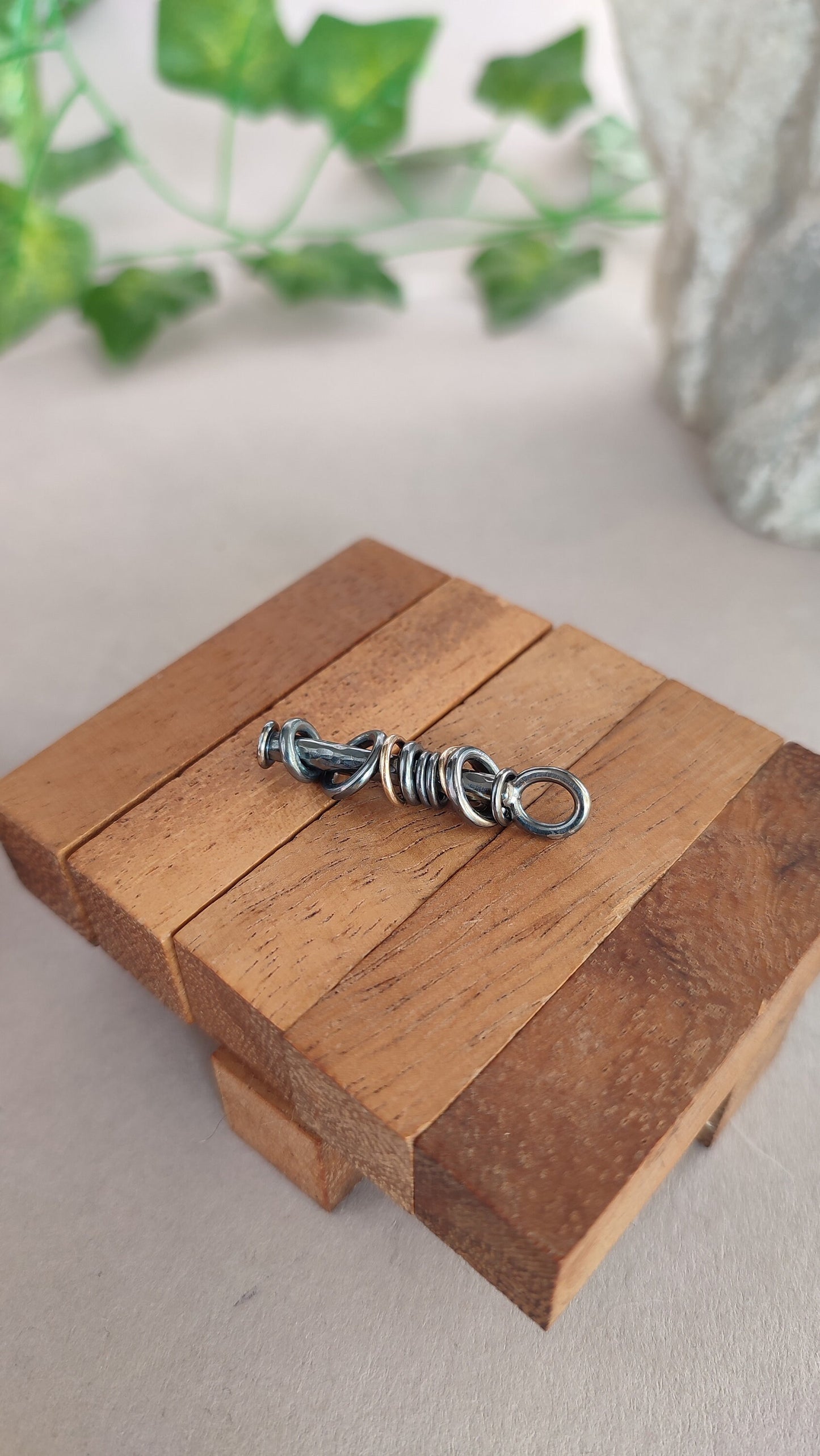 Tower of Hanoi - 14ct Gold and Sterling Silver fidget Pendant