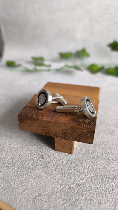 Fidget Cufflinks with black diamonds