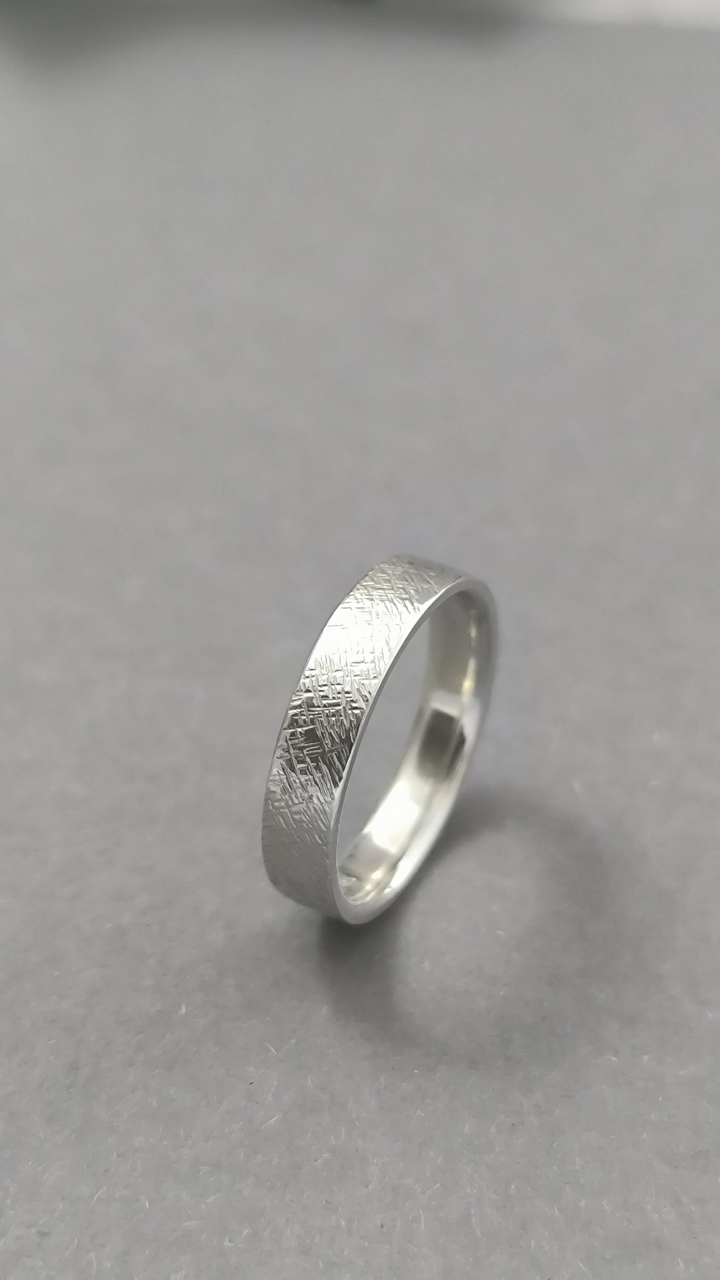 Handforged from scratch sterling Silver ring - 5mm wide