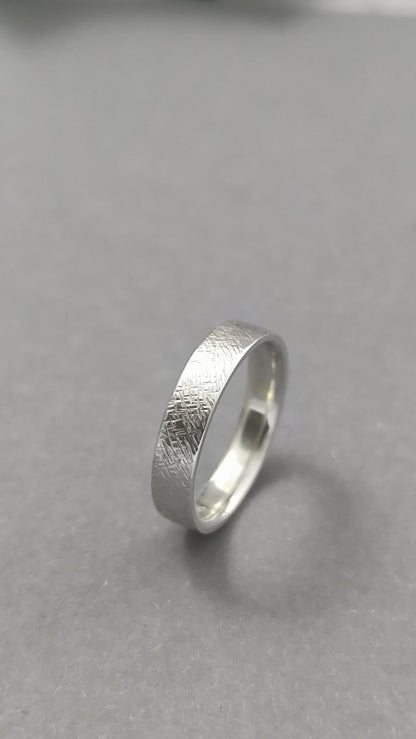 Handforged from scratch sterling Silver ring - 5mm wide