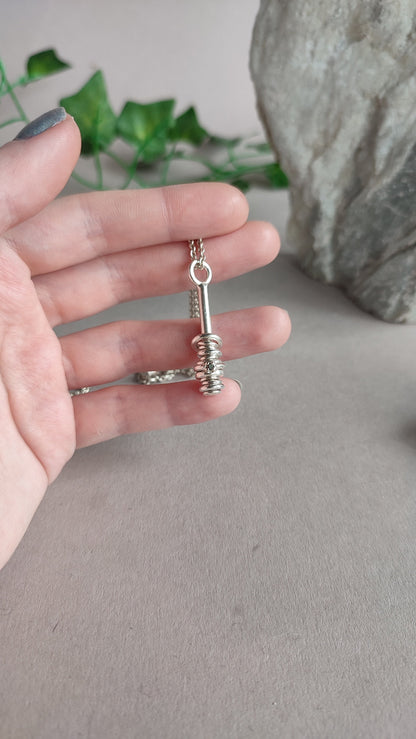 Tower of Hanoi - Black diamond and Sterling Silver Pendant