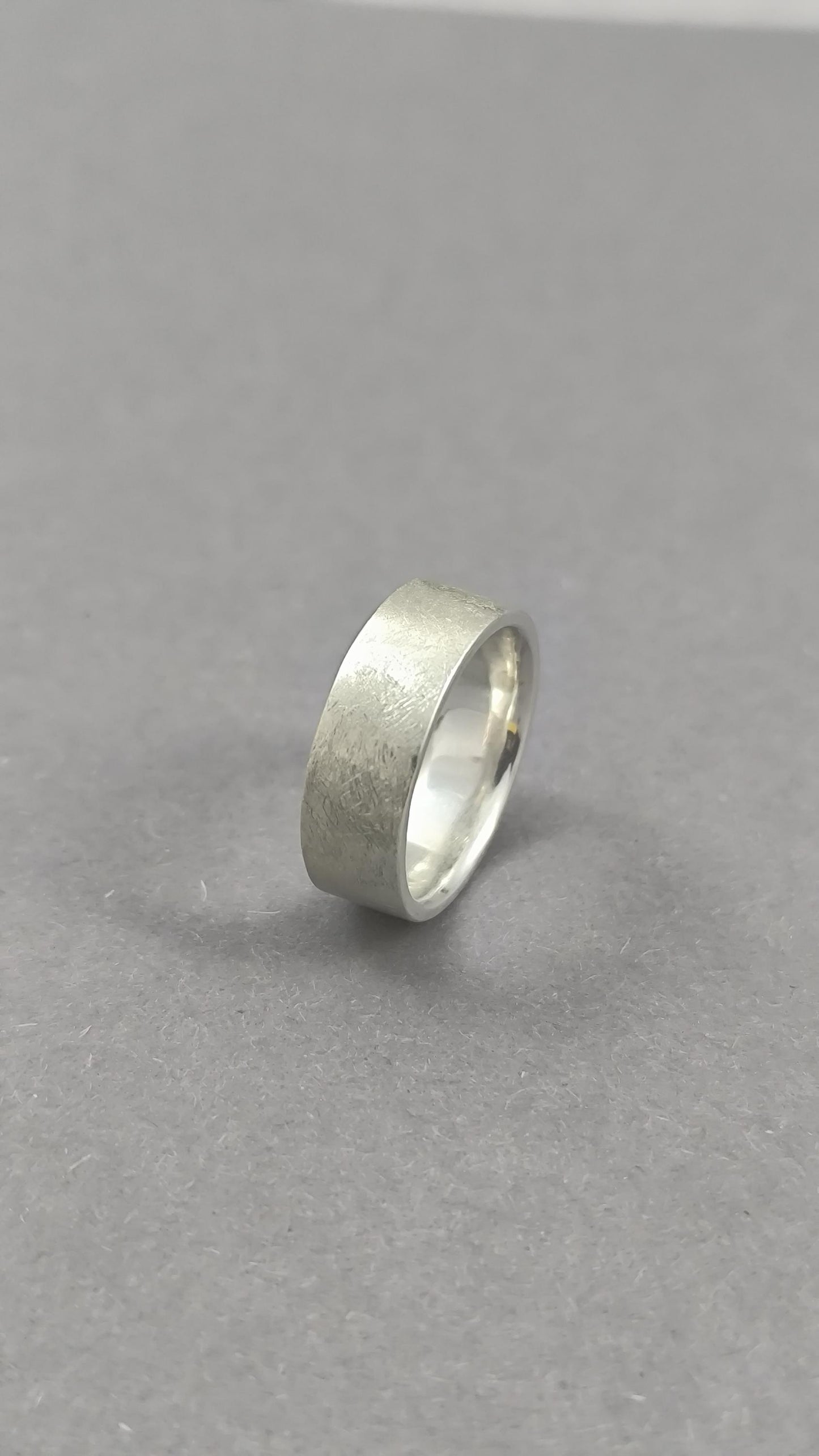 Handforged from scratch sterling Silver ring - 5mm wide
