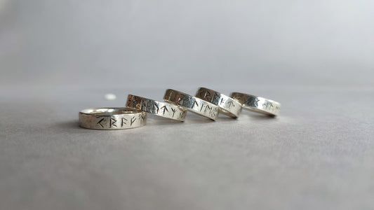 Customizable Rune Ring - elder Futhark - made of Sterling Silver - "Old Magic"