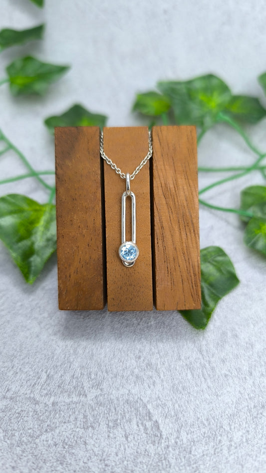 Sliding blue Topaz Pendant