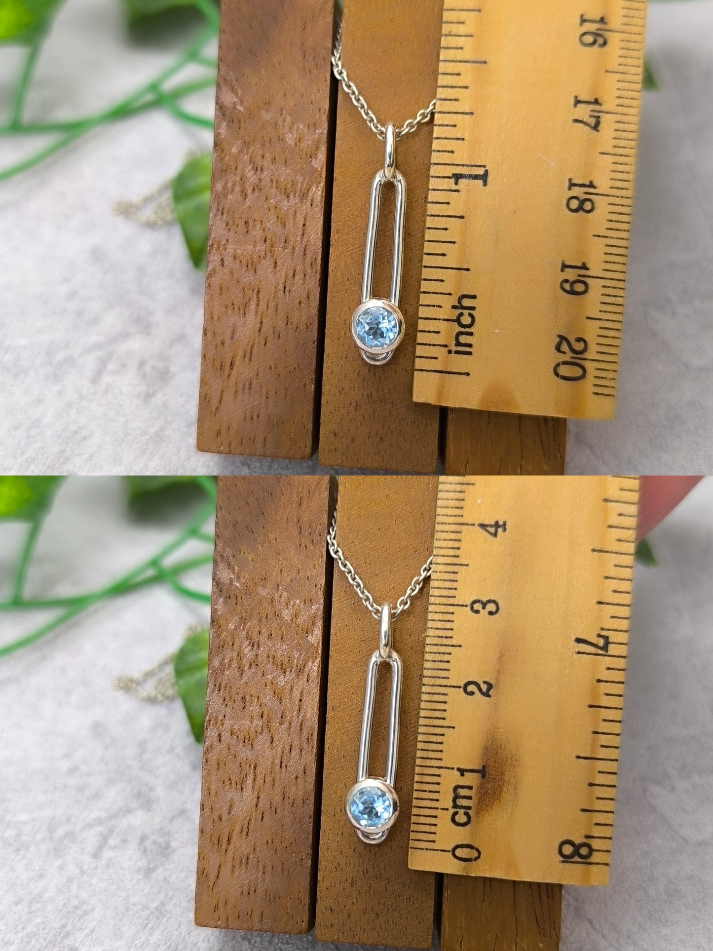 Sliding blue Topaz Pendant