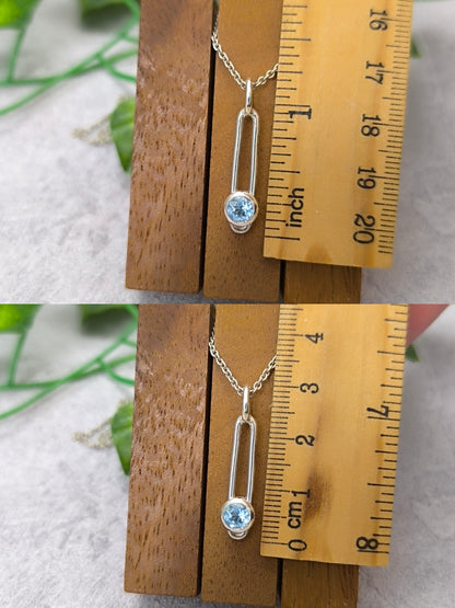 Sliding blue Topaz Pendant