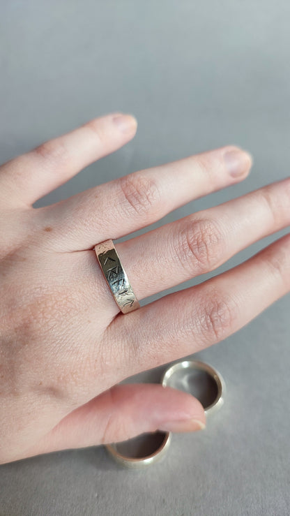 Customizable Rune Ring - elder Futhark - made of Sterling Silver - "Old Magic"