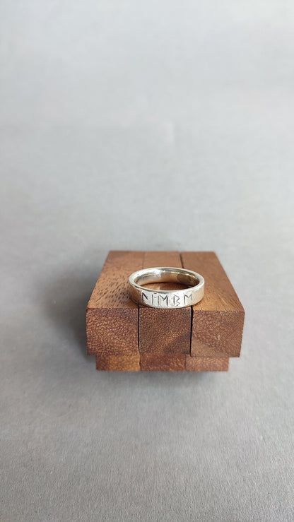 Customizable Rune Ring - elder Futhark - made of Sterling Silver - "Old Magic"