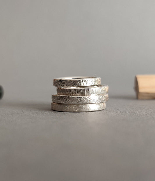 Handforged from scratch sterling Silver ring // Stacking thin stable Ring // 3mm wide handmade ring // "Everyday!"