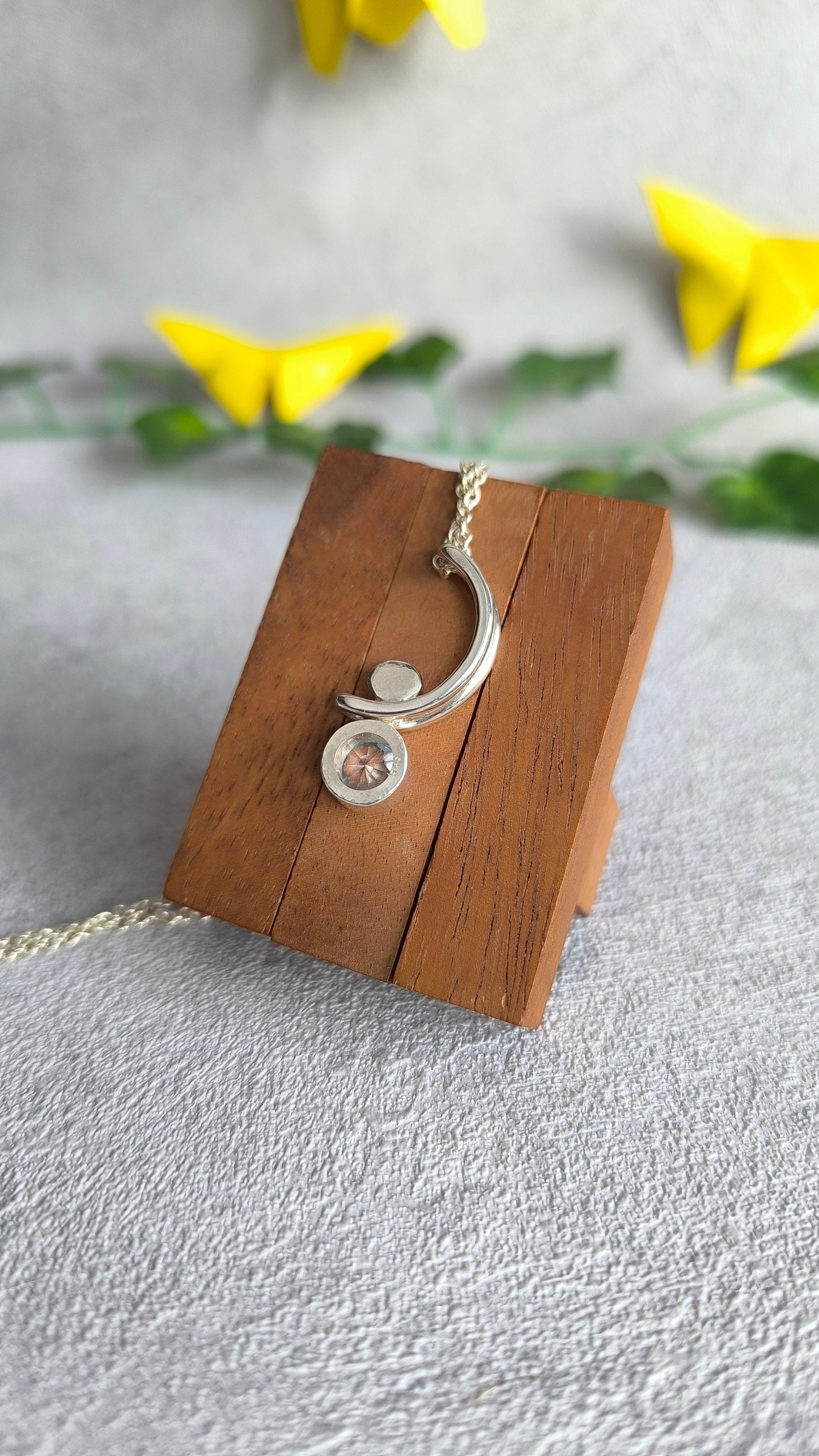 Sapphire and Topas pendant - "Balance"