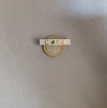 Gamer Pendant with Emerald and 14ct Gold - "press continue"