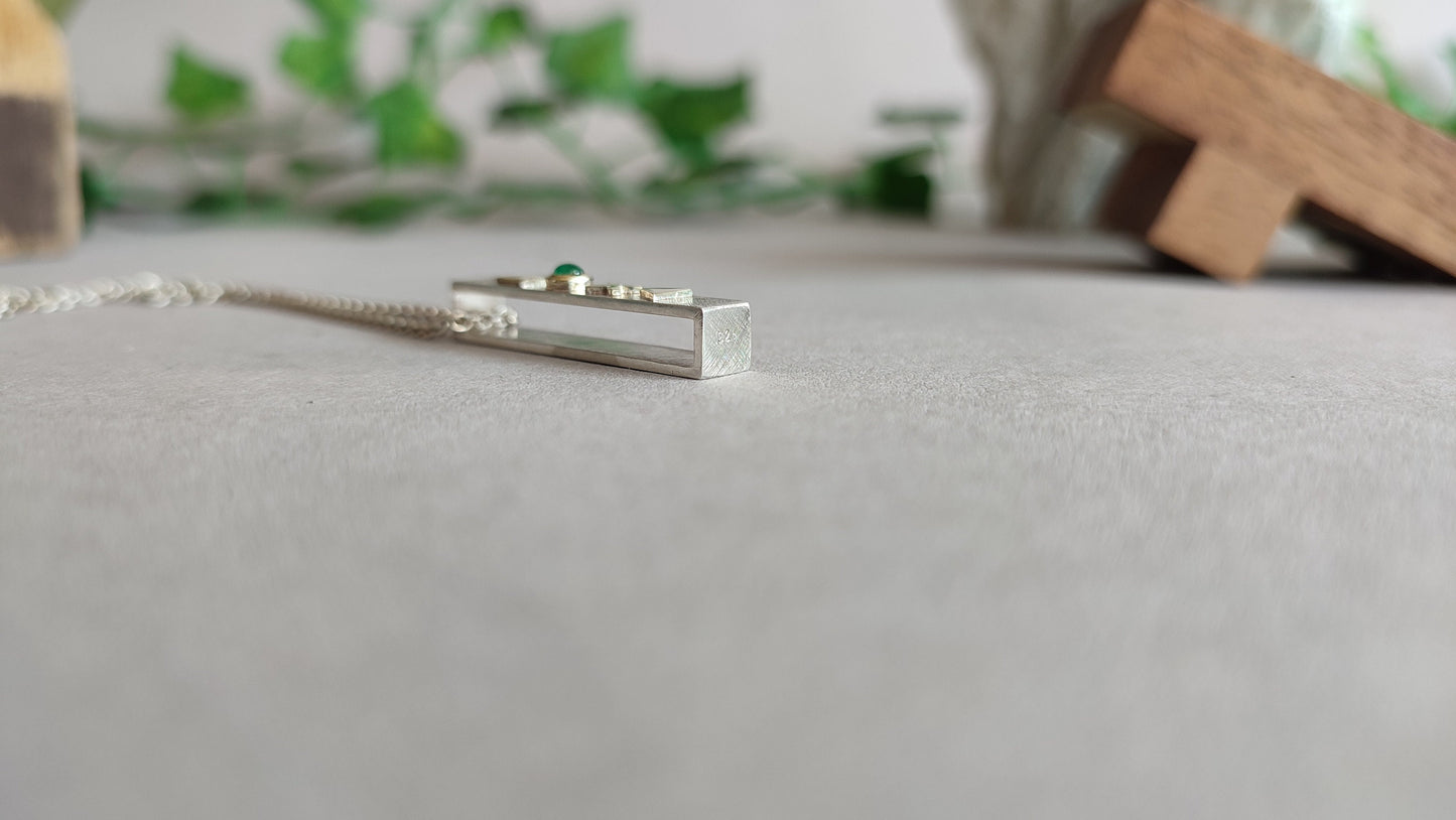 Gamer Pendant with Emerald and 14ct Gold - "press continue"