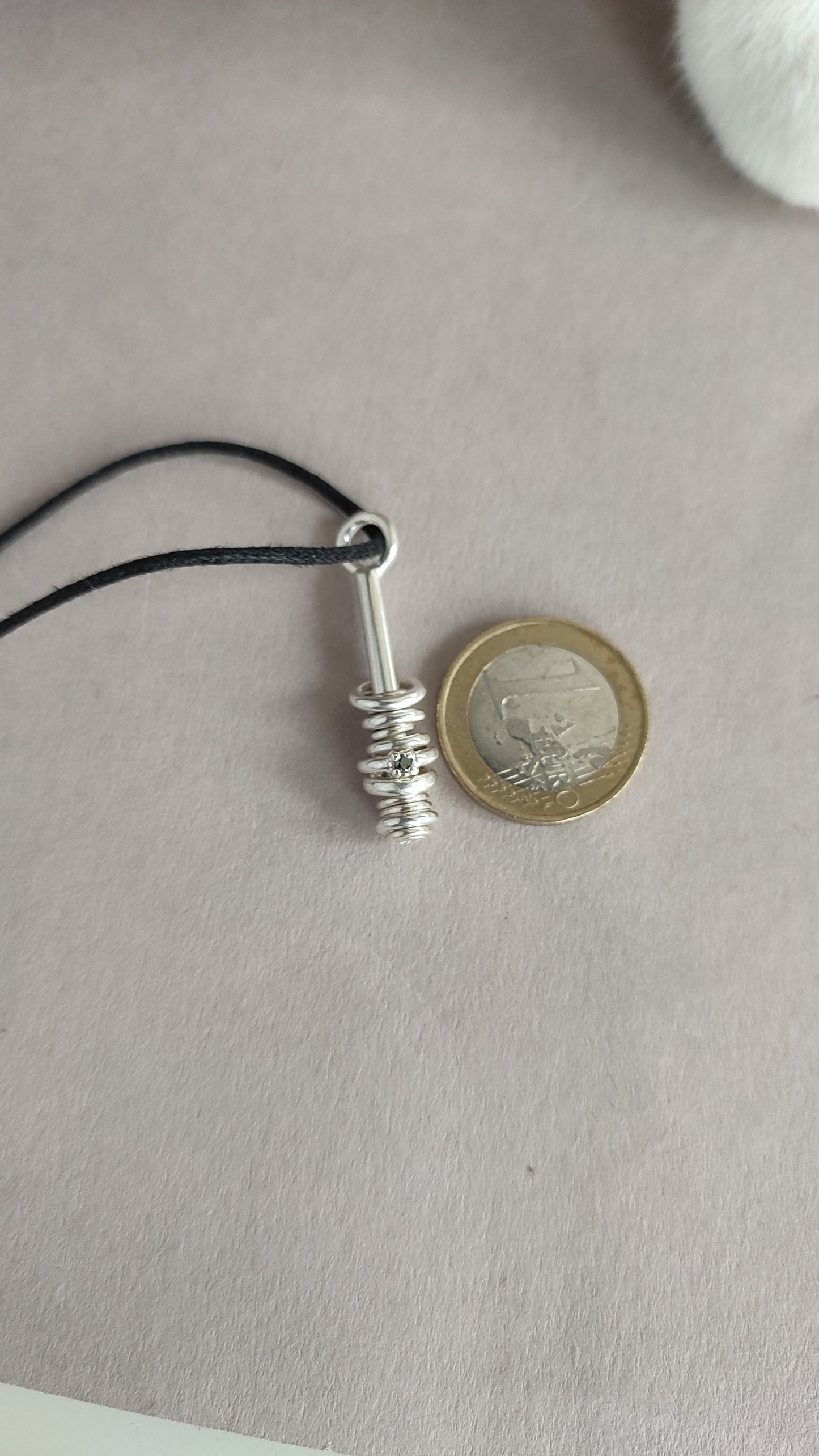 Tower of Hanoi - Black diamond and Sterling Silver Pendant