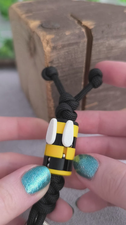 Bee keychain Fidget -Bead on a Lanyard