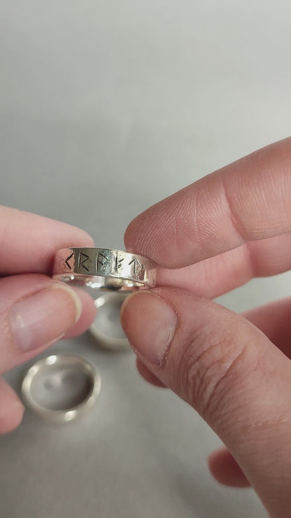 Customizable Rune Ring - elder Futhark - made of Sterling Silver - "Old Magic"