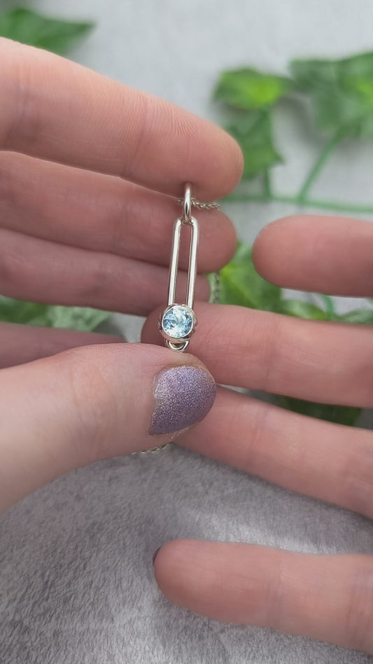 Sliding blue Topaz Pendant